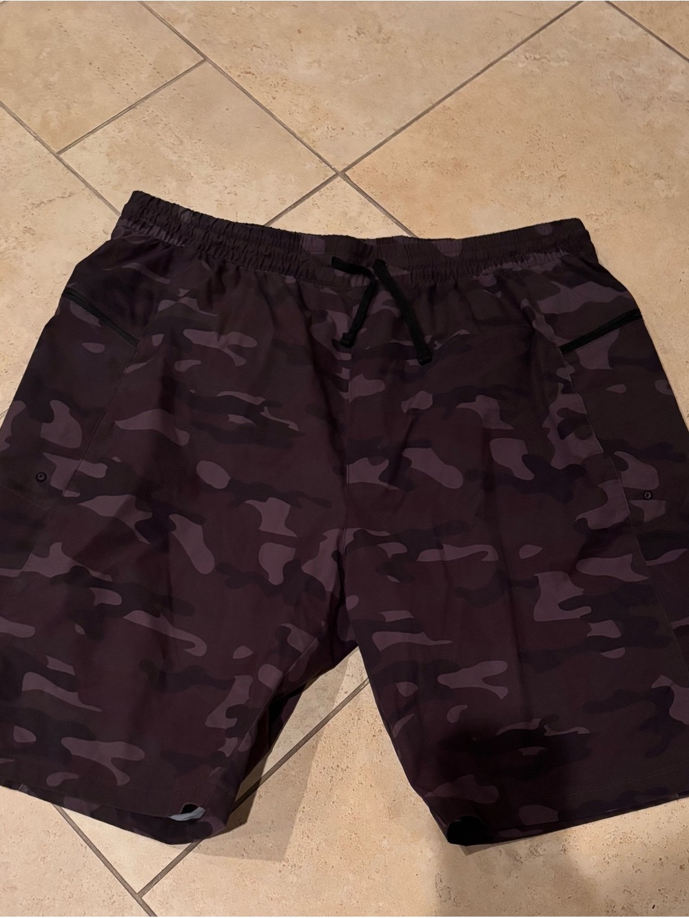 Gradual Men's Black Camo Swim Board Shorts with Drawstring XXL